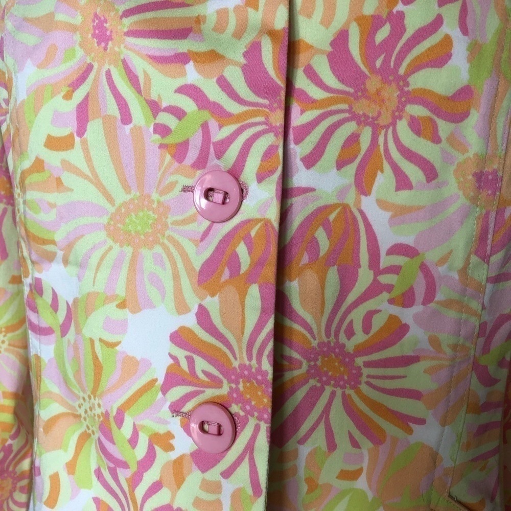 600West Button-up Cotton Blend Floral Jacket Size 8 - Picture 5 of 8